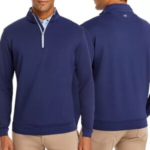 Peter Millar Men's Blue Wicking Perth Performance Quarter Zip Size XL